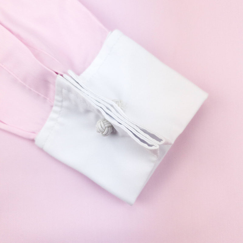 Grenouille Ladies Two Button Collar French Cuff Pink Shirt