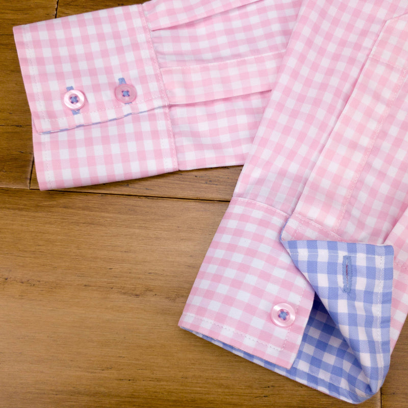 Grenouille Classic Long Sleeve Pink Check Shirt
