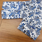Grenouille Ladies Long Sleeve Royal Blue Paisley Print Shirt