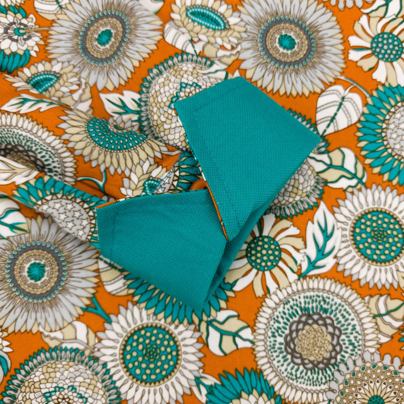 Grenouille Ladies Teal & Orange 60s Style Floral Print Shirt