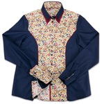 Grenouille Ladies Navy, Red and Floral Western Shirt