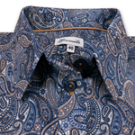 Grenouille Ladies Blue & Beige Paisley Print Shirt