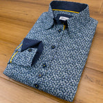 Grenouille Ladies Long Sleeve Navy Daisy Print Shirt