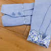 Grenouille Blue Oxford Shirt with Blue & Grey Floral Accents