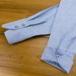 Grenouille Ladies Long Sleeve Blue Cotton Oxford Shirt
