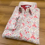 Grenouille Ladies Long Sleeve Red Vintage Flower Print Shirt