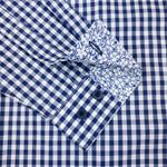 Grenouille Long Sleeve Navy Check Easy Care Shirt