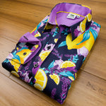 Grenouille Long Sleeve Lavender & Lemon Black Print Shirt