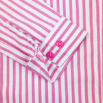 Grenouille Cerise Pink Butcher Stripe Shaped Fit Shirt