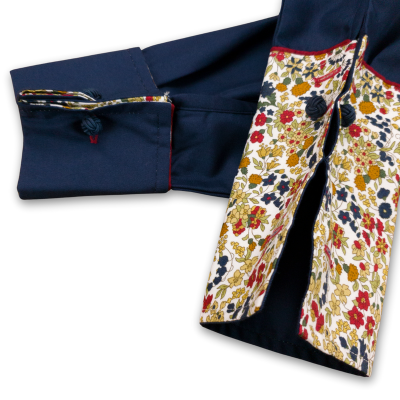 Grenouille Ladies Navy, Red and Floral Western Shirt