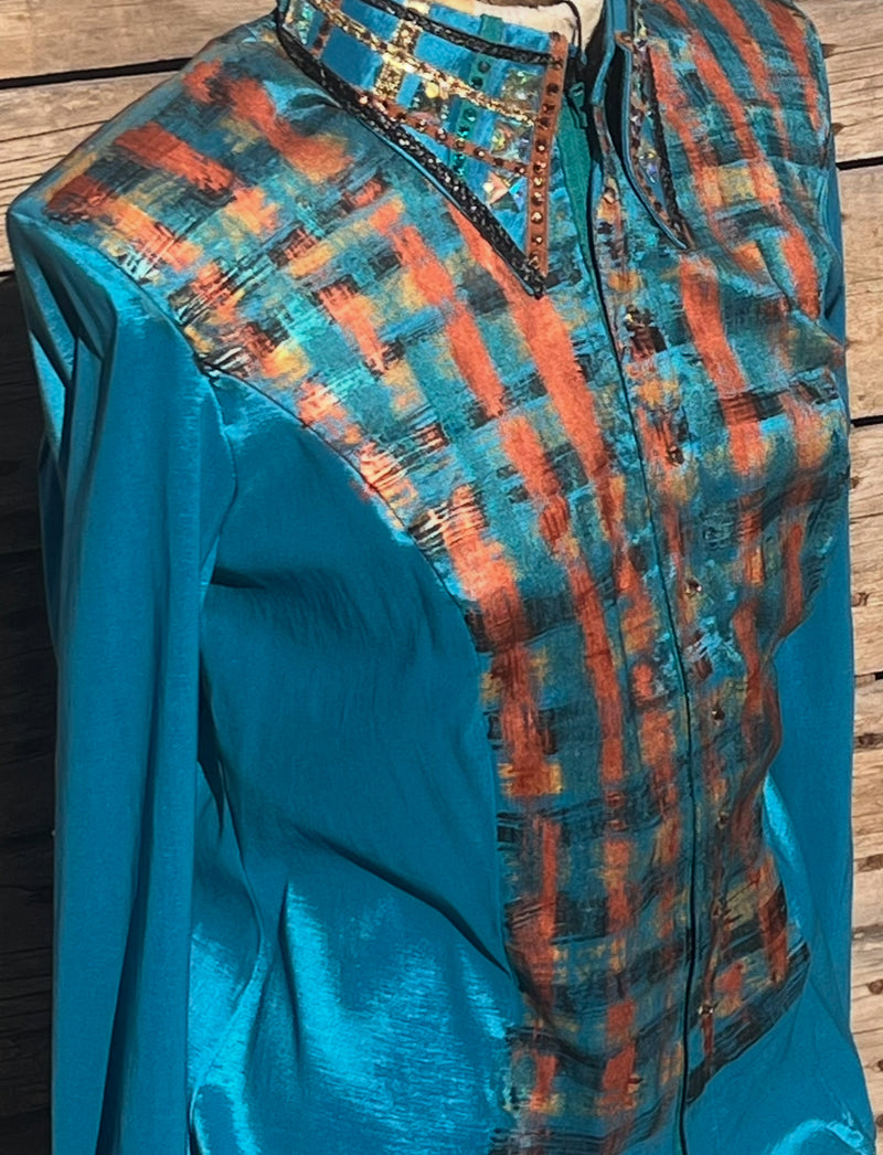 Hand Painted Turquoise and Copper