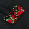 Grenouille Black Shirt with Red Rose Accent Details