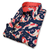 Grenouille Ladies Long Sleeve Navy Koi Print Shirt