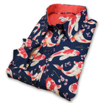 Grenouille Ladies Long Sleeve Navy Koi Print Shirt