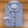 Grenouille Long Sleeve Navy Check Easy Care Shirt