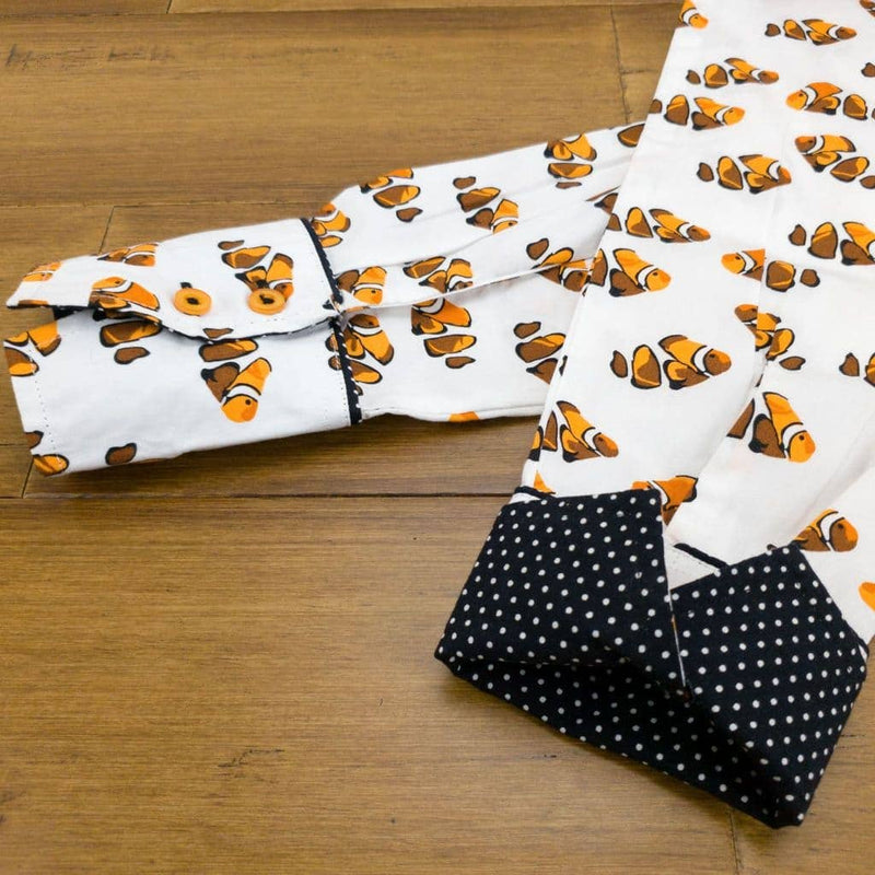 Grenouille Ladies Long Sleeve Clown Fish Print Shirt