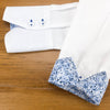 Grenouille White Shirt with Blue Abstract Print Detail