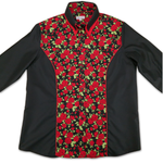 Grenouille Ladies Black & Red Rose Western Shirt