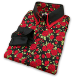 Grenouille Ladies Black & Red Rose Western Shirt