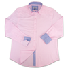 Grenouille Ladies Long Sleeve Pink Blue Oxford Shirt