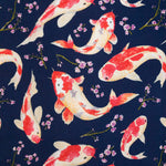 Grenouille Ladies Long Sleeve Navy Koi Print Shirt