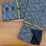 Grenouille Ladies Long Sleeve Navy Daisy Print Shirt