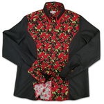 Grenouille Ladies Black & Red Rose Western Shirt