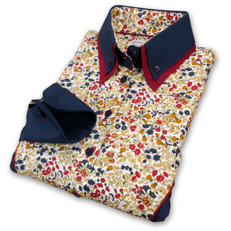 Grenouille Ladies Navy, Red and Floral Western Shirt