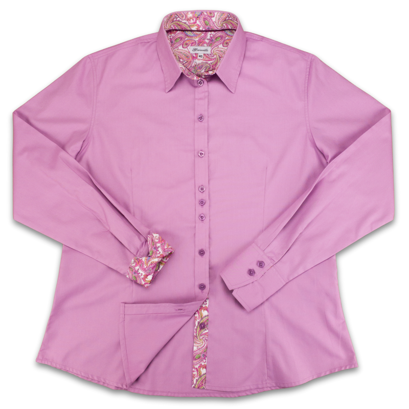 Grenouille Lavender Pink Shirt with Pink Paisley Details
