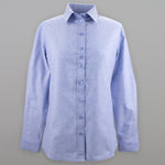 Grenouille Ladies Long Sleeve Blue Cotton Oxford Shirt