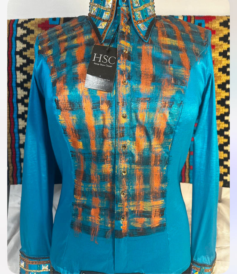 Hand Painted Turquoise and Copper