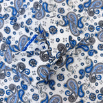 Grenouille Ladies Long Sleeve Royal Blue Paisley Print Shirt