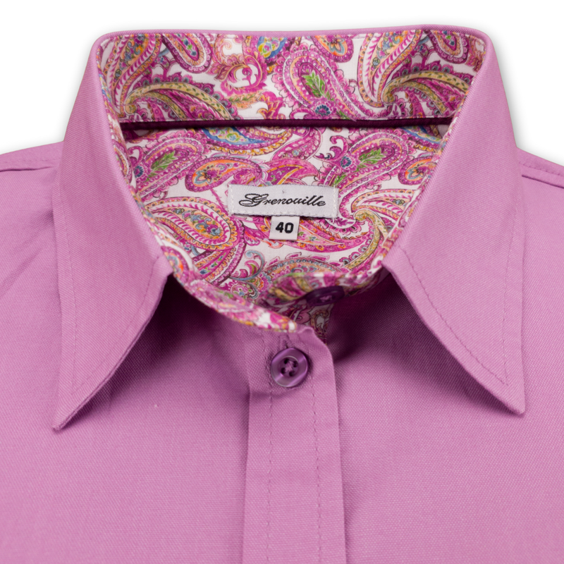 Grenouille Lavender Pink Shirt with Pink Paisley Details