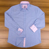 Grenouille Ladies Long Sleeve Blue Pink Oxford Shirt