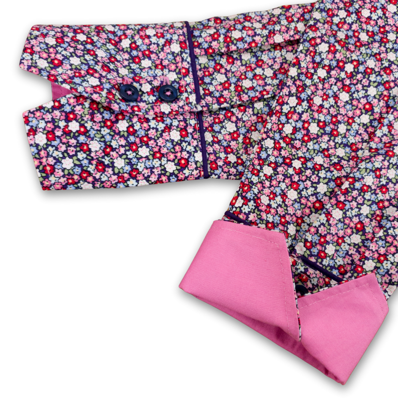 Grenouille Ladies Pink, Blue and Red Floral Print Shirt