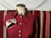 Grenouille Ladies Long Sleeve Dark Red Cotton Polkadot Shirt