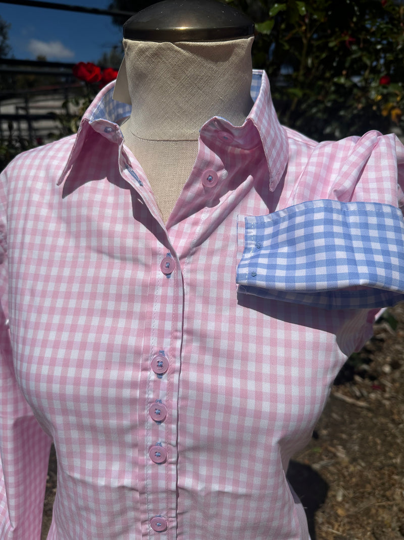 Grenouille Classic Long Sleeve Pink Check Shirt
