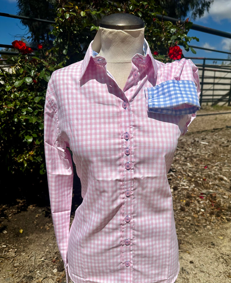 Grenouille Classic Long Sleeve Pink Check Shirt