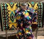 Grenouille Long Sleeve Lavender & Lemon Black Print Shirt