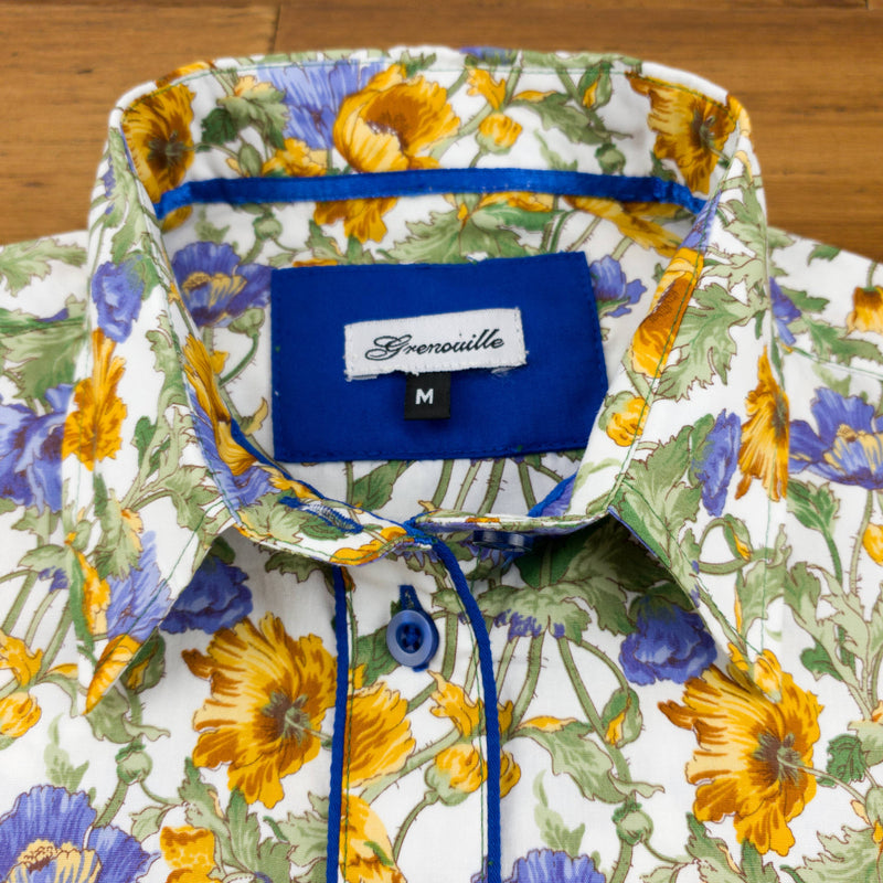 Grenouille Ladies Blue & Yellow Anemone Flower Shirt