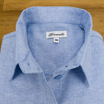 Grenouille Ladies Long Sleeve Blue Cotton Oxford Shirt
