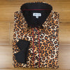 Grenouille Long Sleeve Tan Leopard Print Shaped Fit Shirt