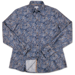 Grenouille Ladies Blue & Beige Paisley Print Shirt