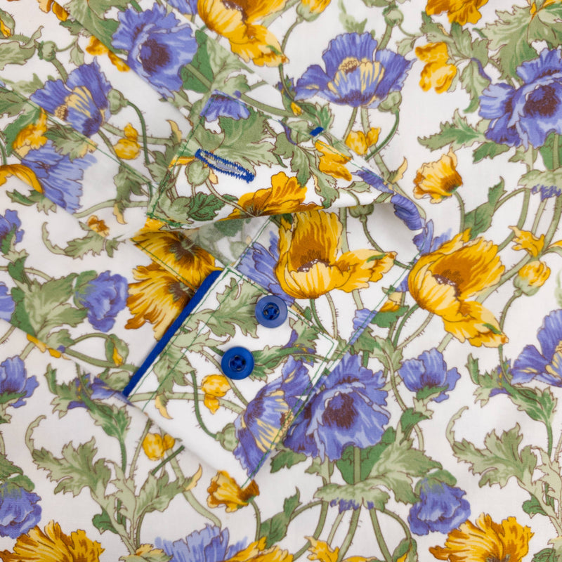 Grenouille Ladies Blue & Yellow Anemone Flower Shirt