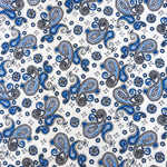 Grenouille Ladies Long Sleeve Royal Blue Paisley Print Shirt