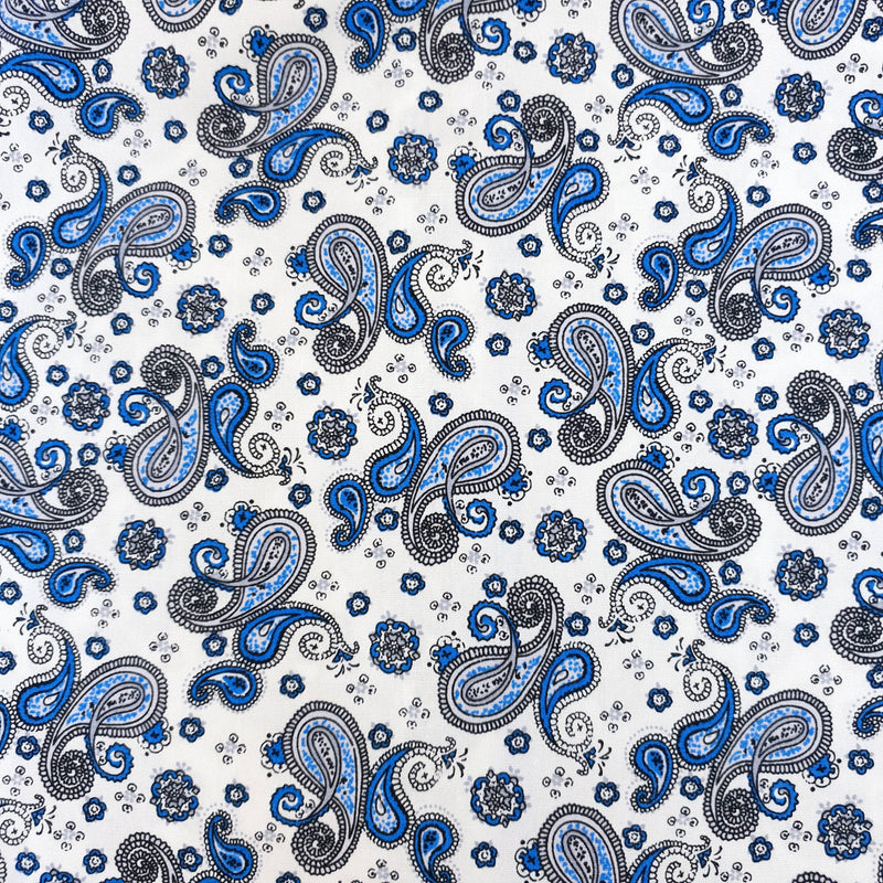 Grenouille Ladies Long Sleeve Royal Blue Paisley Print Shirt