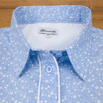 Grenouille Long Sleeve Pastel Blue & White Floral Shirt