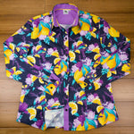 Grenouille Long Sleeve Lavender & Lemon Black Print Shirt