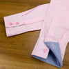 Grenouille Ladies Long Sleeve Pink Blue Oxford Shirt