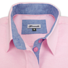 Grenouille Ladies Long Sleeve Pink Blue Oxford Shirt